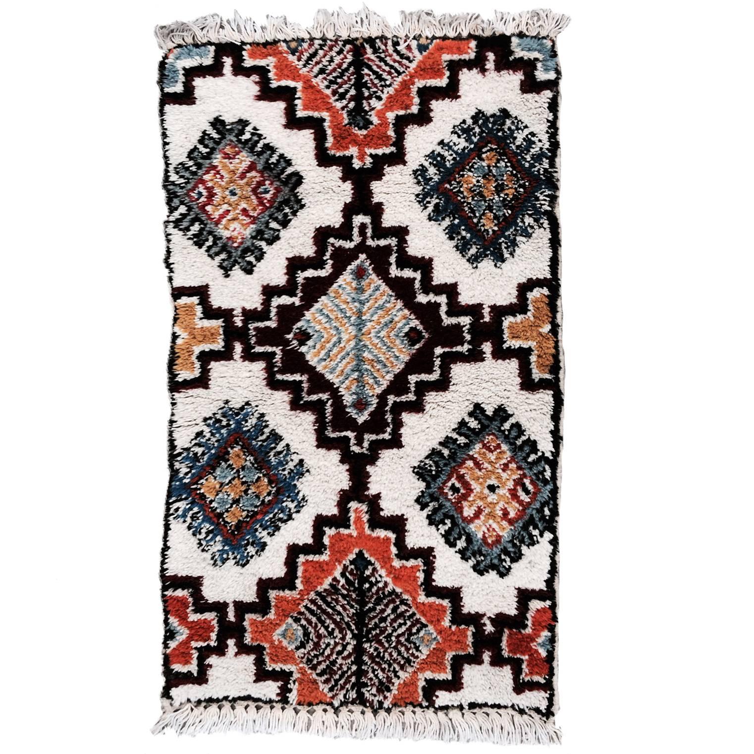 Hand-Knotted Vintage Moroccan Wool Rug