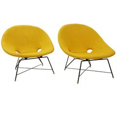 Pair of Mid-Century Modernist Lounge Chairs by Augusto Bozzi for Saporiti