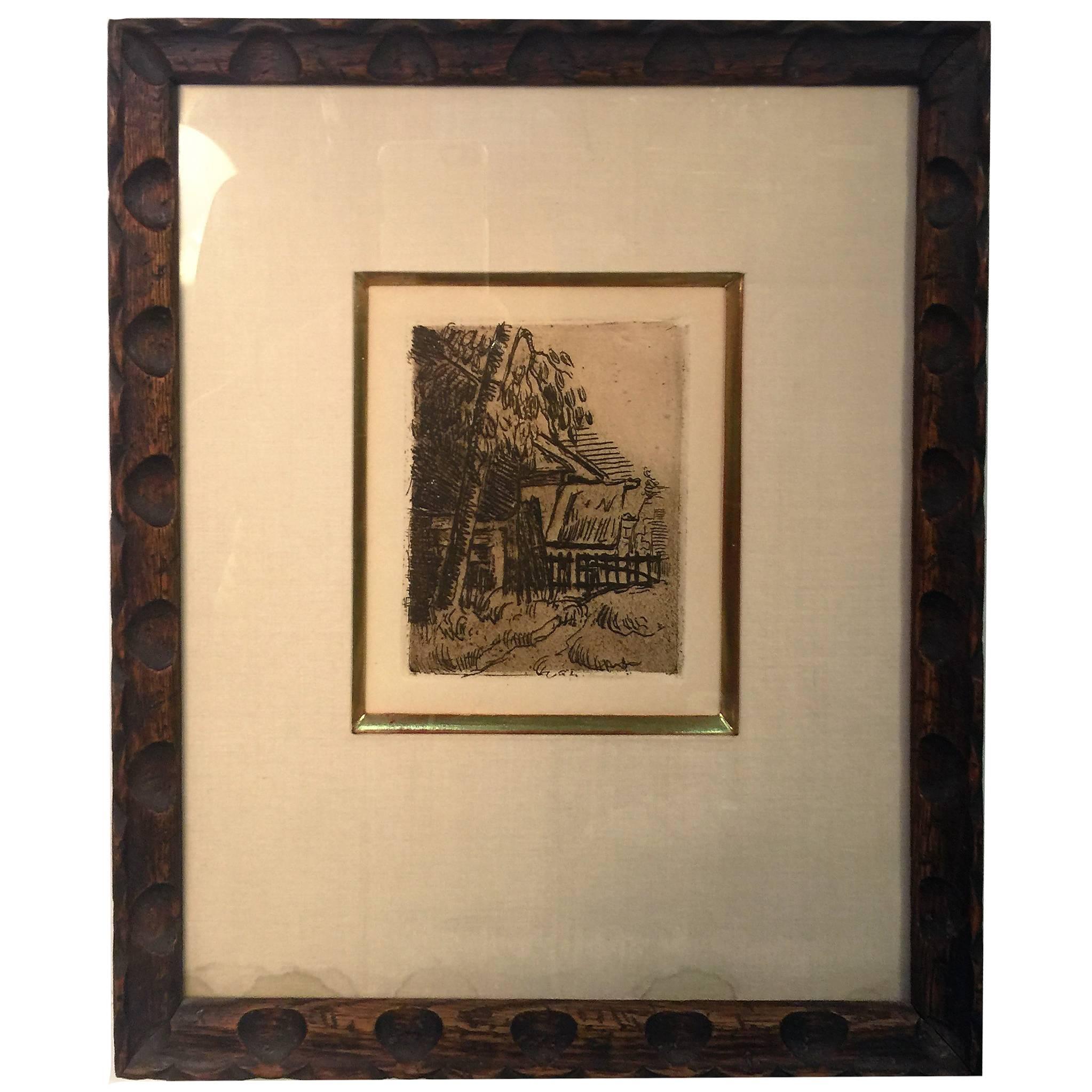 Paul Cezanne 'House in Auvers' Etching For Sale
