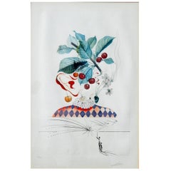 Salvador Dali Original Etching from Flors Dali Series, Cerises Pierrot 1969-1970