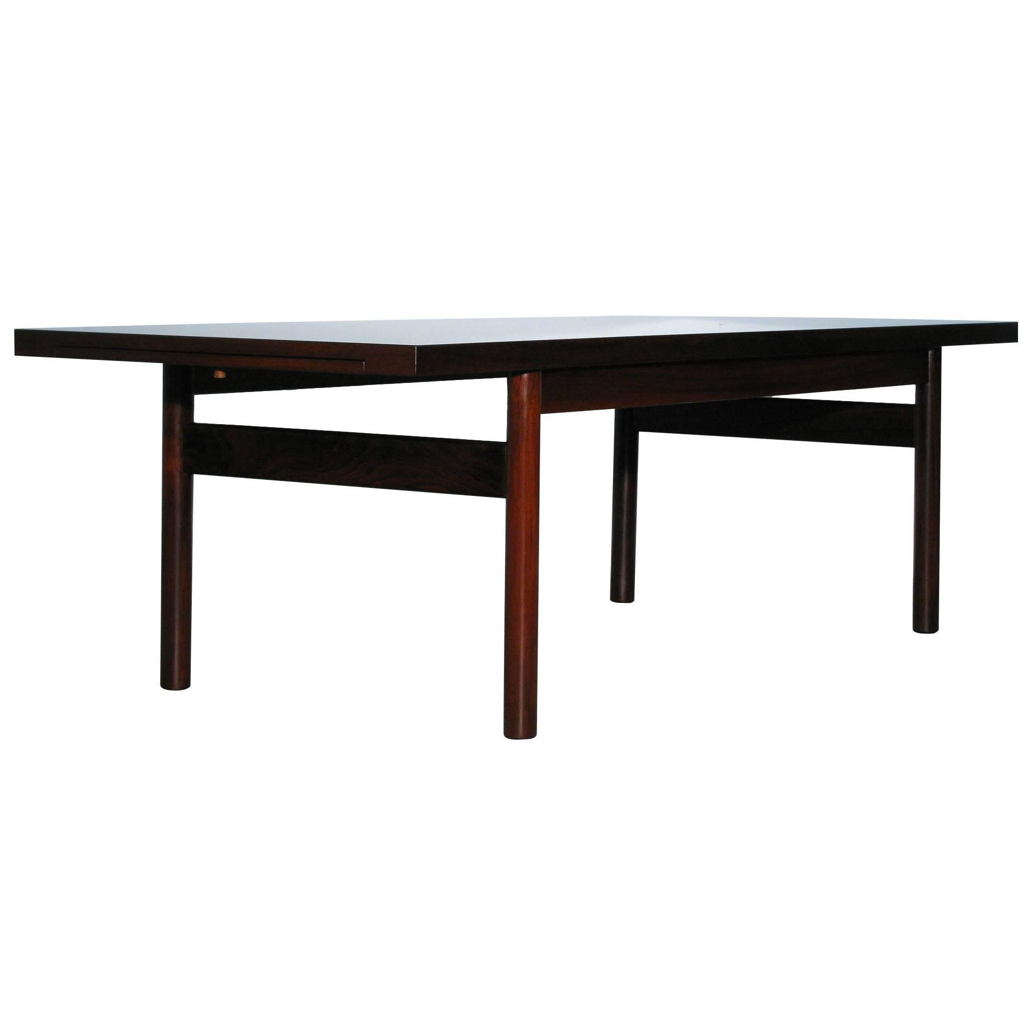 Danish Modern Rosewood Coffee Table with Extending Top