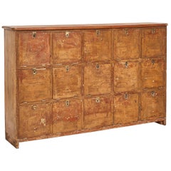 1880s English Pigeon Hole Cabinet with Drop-Down Doors