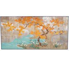 Vintage Hand-Painted Screen Panels by Robert Crowder 