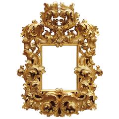 Fine Palatial Italian 18th Century Florentine Giltwood Carved Mirror Frame 12