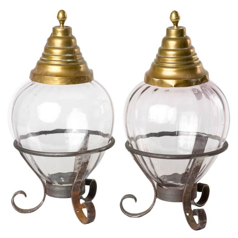 Antique Glass Candy Jars on Iron Stands For Sale at 1stDibs antique