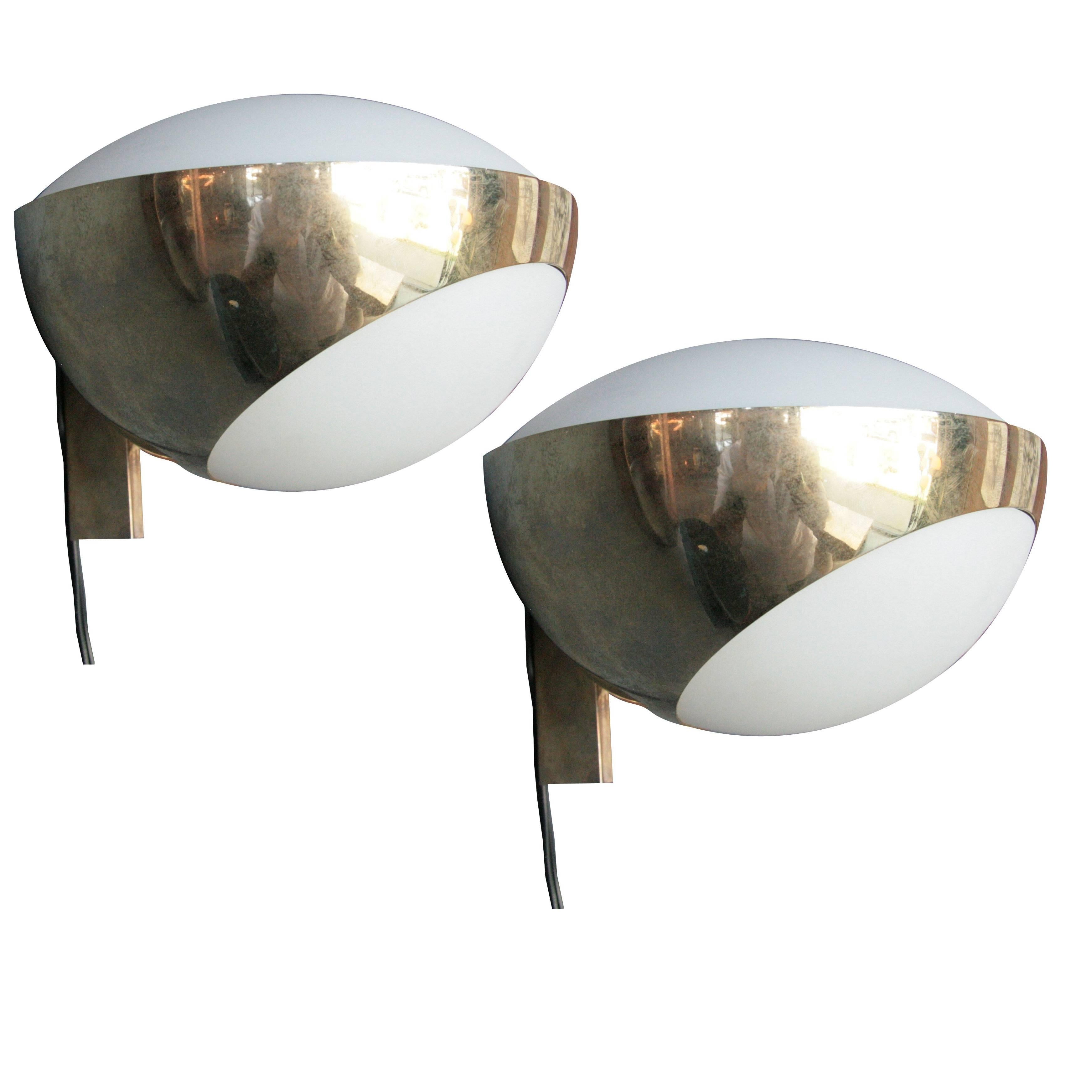 Pair of Sconces Max Ingrand for Fontana Arte in Brass