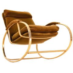 Italian Tubular Brass Rocking Chair
