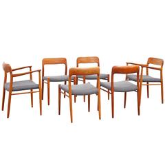 Teak Dining Chair Set by Niels O. Moeller No. 75 and No. 56