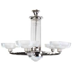 Stunning 1920s French Art Deco Chandelier by Petitot 10