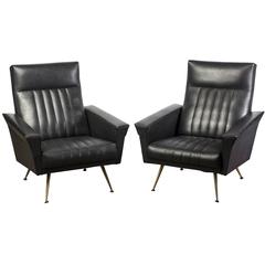 Outstanding Pair of Mid-Century Modernist Armchairs by Zanuso 2