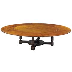 Large Circular Extending Dining Table in Fine Cuban Mahogany