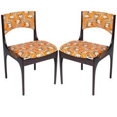 Pair of 1970s Italian Chairs Featuring Vintage Upholstery by LaDoubleJ