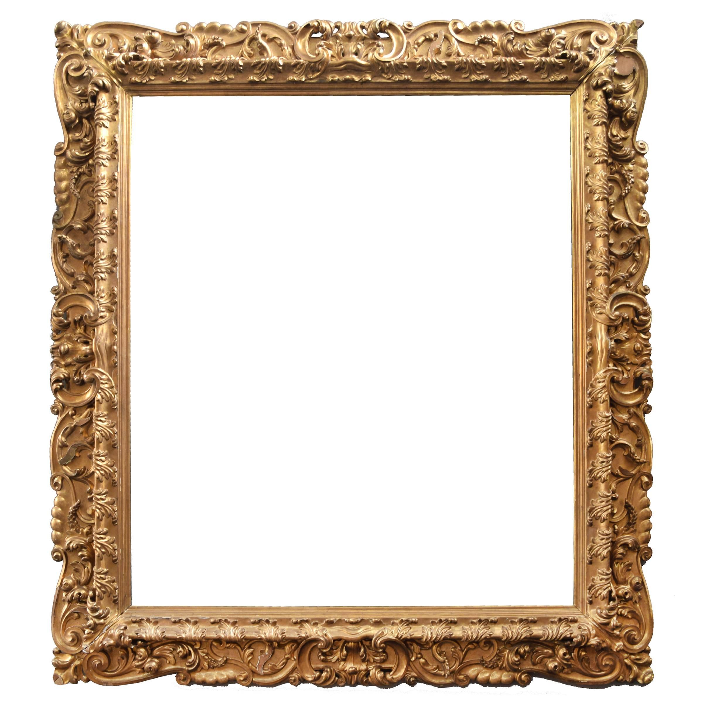 Monumental Carved Wood Frame