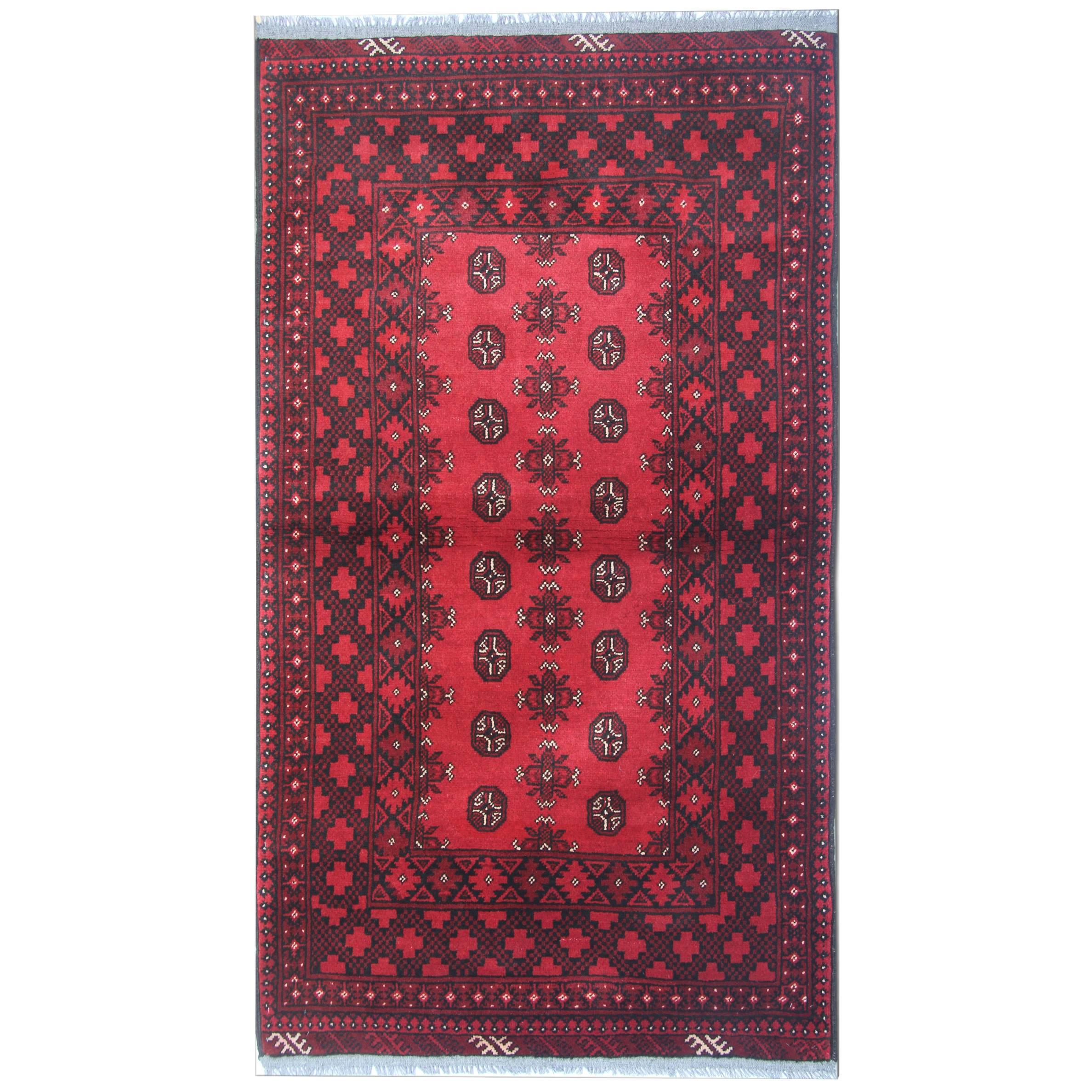 Red Handmade Rug Oriental Fine New Afghan Rugs, Turkmen Design Carpet For Sale