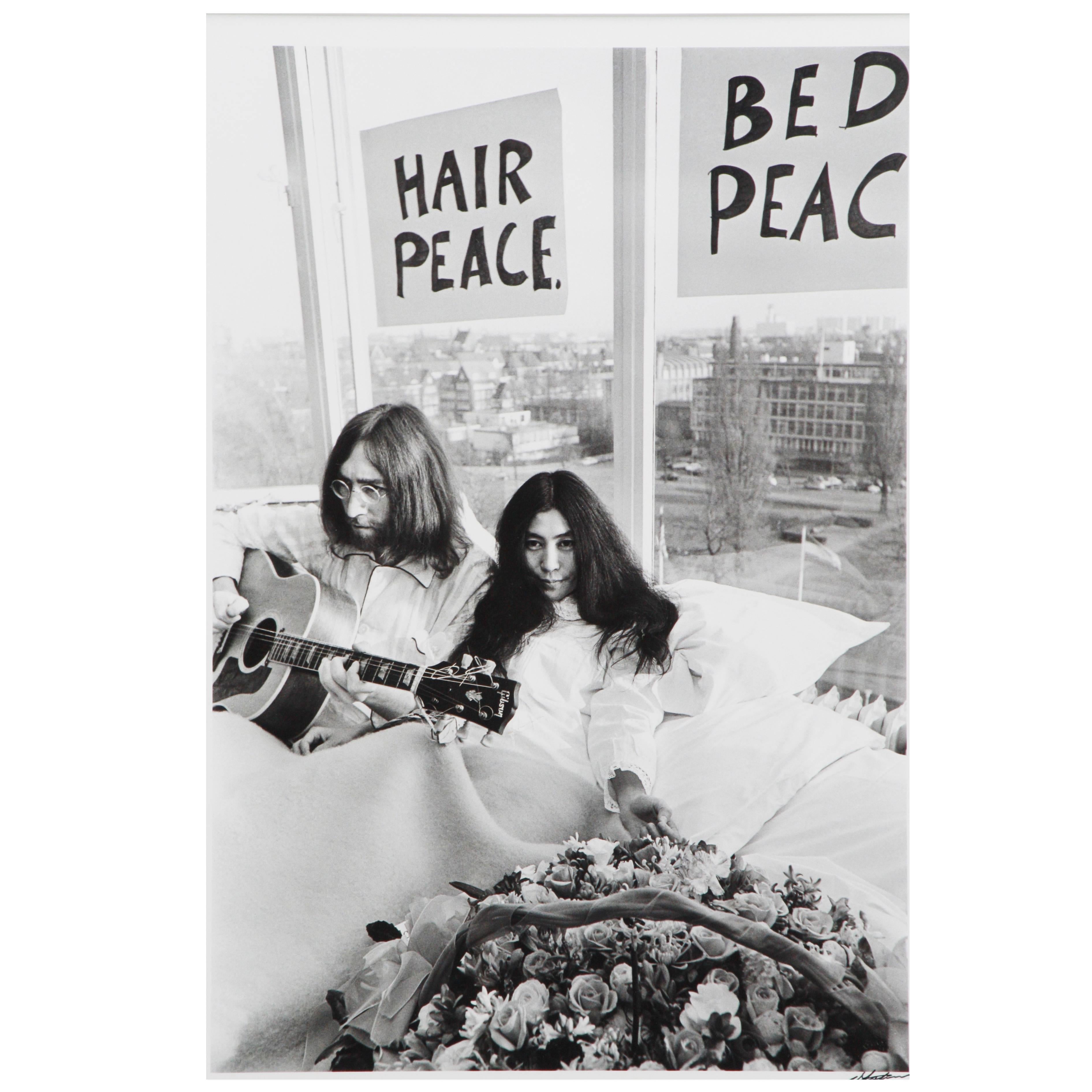 Nico Koster, John Lennon & Yoko Ono, Amsterdam, 1969, Framed Photograph