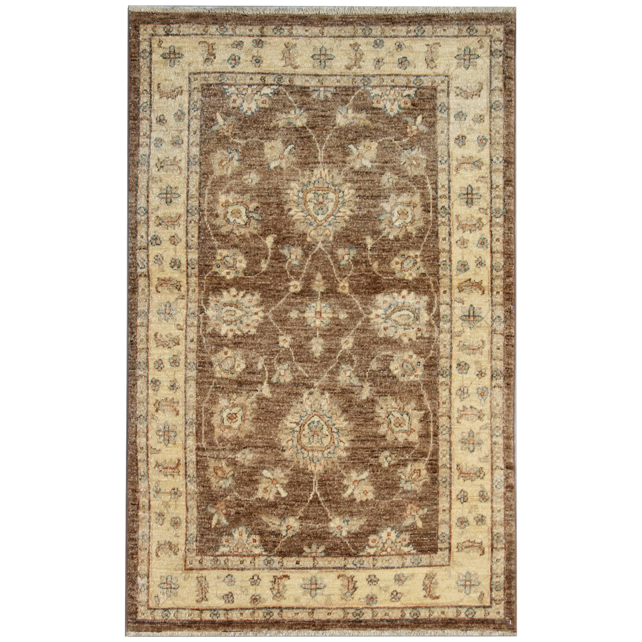 Brauner brauner Teppich, handgefertigt, Wohnzimmerteppiche, mit orientalischem Teppichdesign