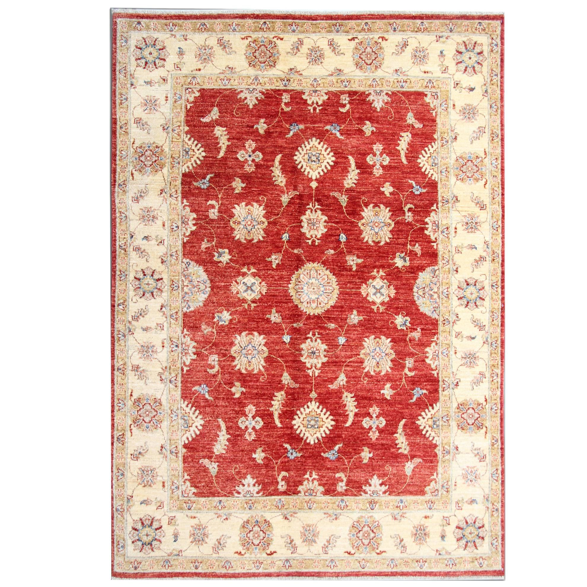 Red Hand Made Carpet Oriental Rugs, Floral Carpet for Sale For Sale