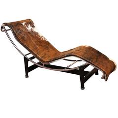 Mid-Century Le Corbusier for Cassina Italian Cow Hide Lounge Chair