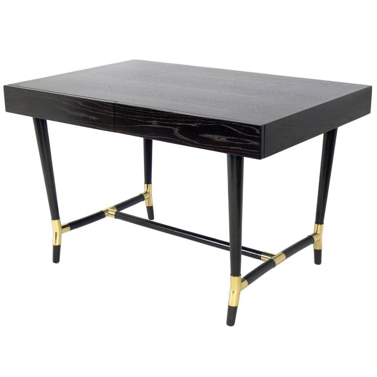Elegant Ebonized and Brass Desk For Sale at 1stdibs