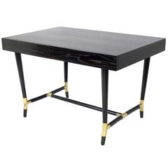 Elegant Ebonized and Brass Desk 12
