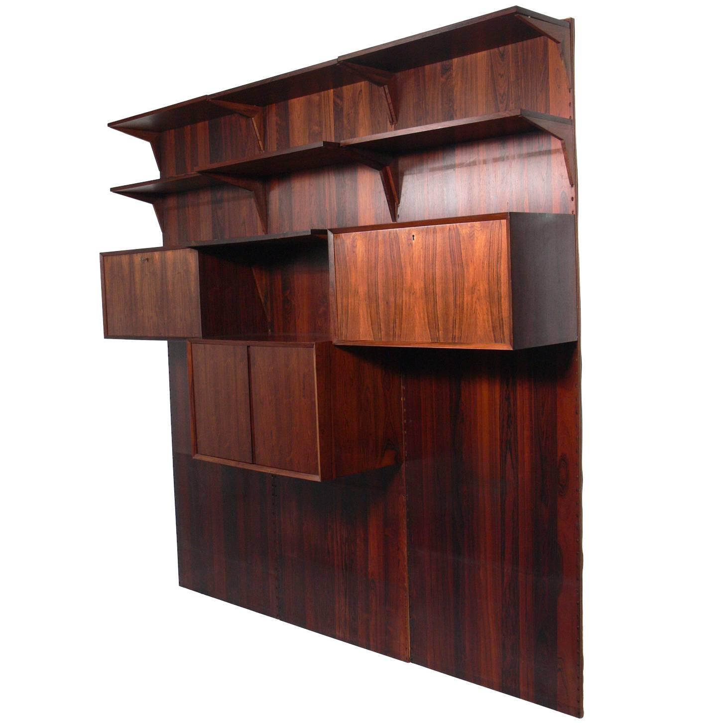 Danish Modern Rosewood Wall Unit 2 by Poul Cadovius at 1stDibs