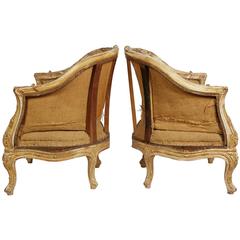 Fine Pair of 19th Century Bergeres Chairs