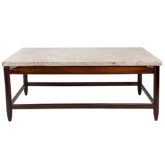 Sergio Rodrigues Marble-Top Coffee Table