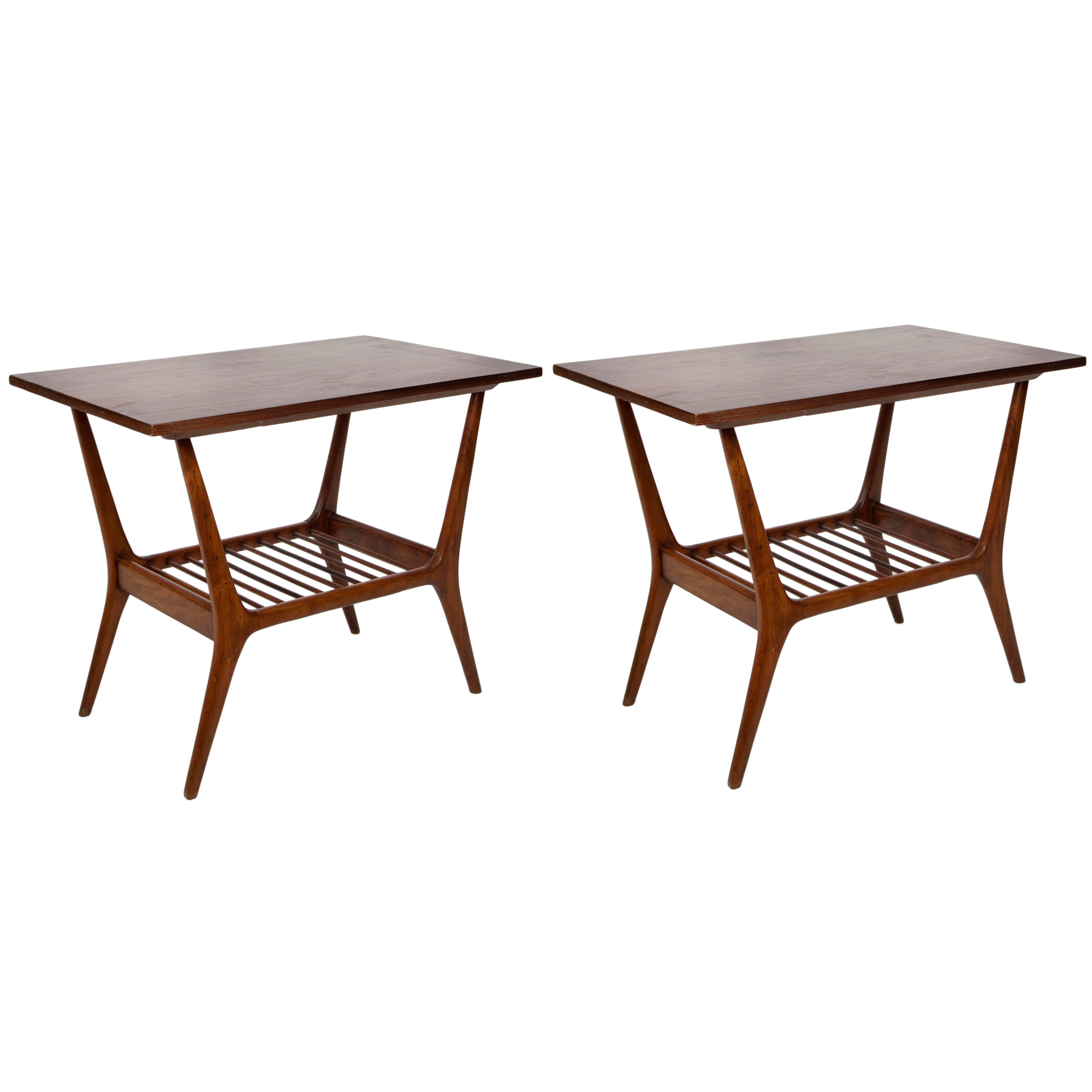 Pair of Giuseppe Scapinelli Caviuna Side Tables