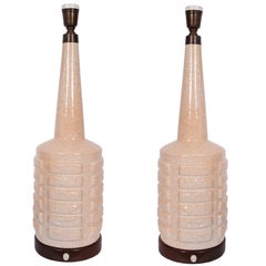 Pair of 1950s Ceramic Bottle Table Lamps