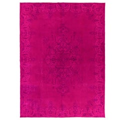 Vintage Oriental Rug Re-dyed in Hot Fuchsia Pink