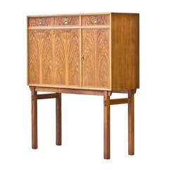 Swedish 1960s Walnut Secretaire or Bar Cabinet 6