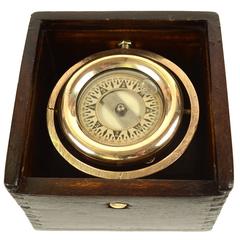 Brass Nautical Compass American Manufacture of the End of the 19th Century 1