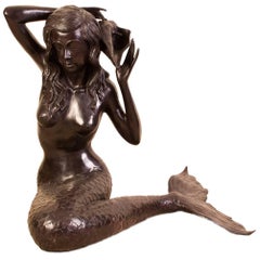 Used Bronze Mermaid Fountain Siren