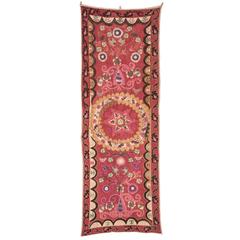 Mid-20th Century Uzbek Pishkent All-Over Embroidered Silk Suzani Wall Hanging