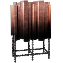 Dali Copper Cabinet Solid Mahogany Copper Leaf and Black Laquered 6