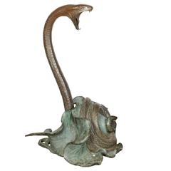 Bronze Sculptural Fountain with Snake 5