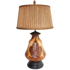 Rare Art Deco Era Gouda Pottery Lamp 6