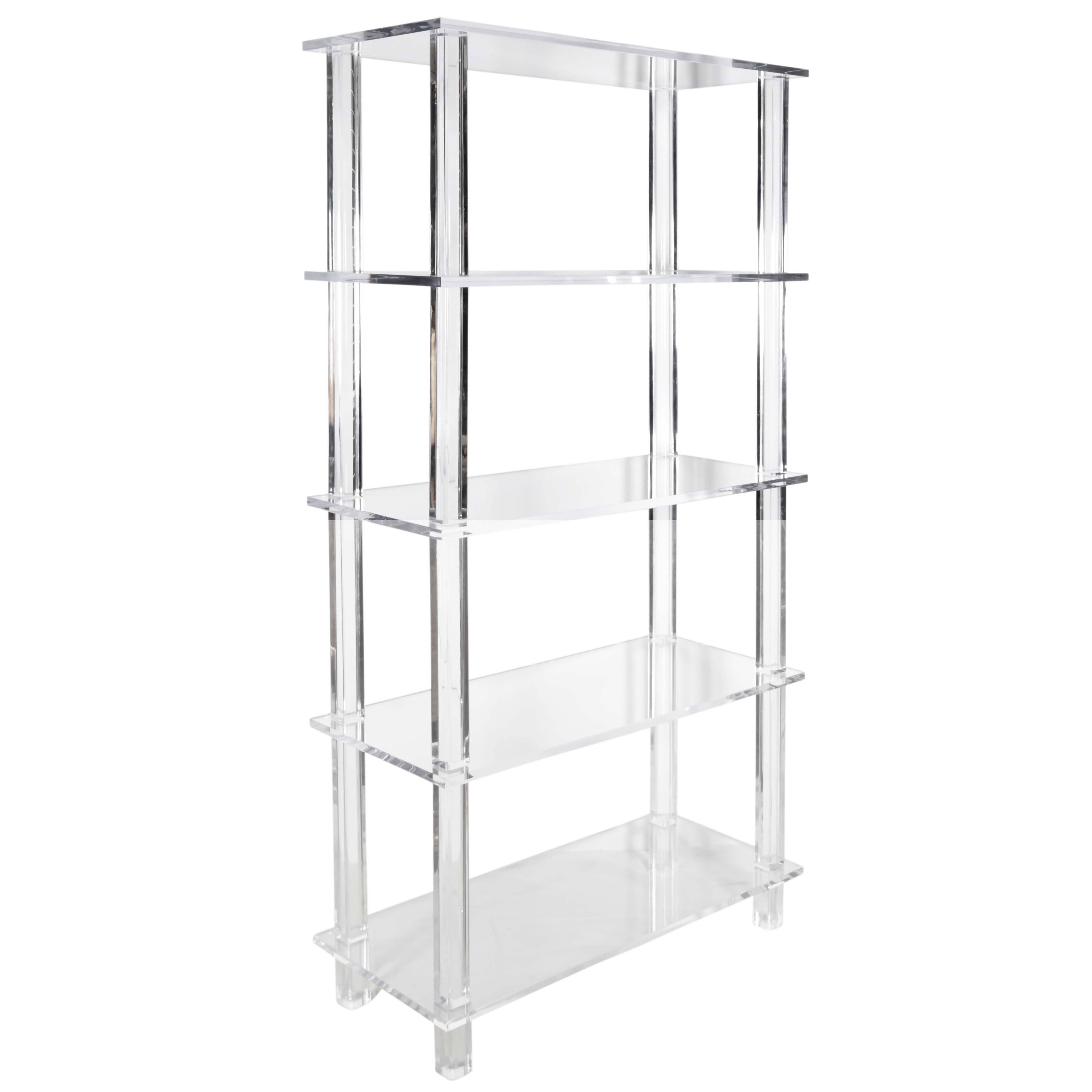 Tall Clear Lucite Etagere