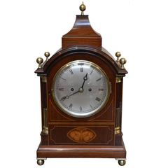 Late 19th Century Mahogany and Inlay Fusee Bracket Clock