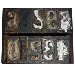 Set of Wood Number Printing Blocks from France