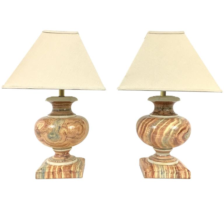 Jean Roger Faux Onyx Table Lamps For At 1stdibs Jean Roger Faux Onyx Table Lamps For