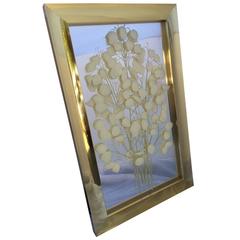Large Brass-Framed Wall Art 7