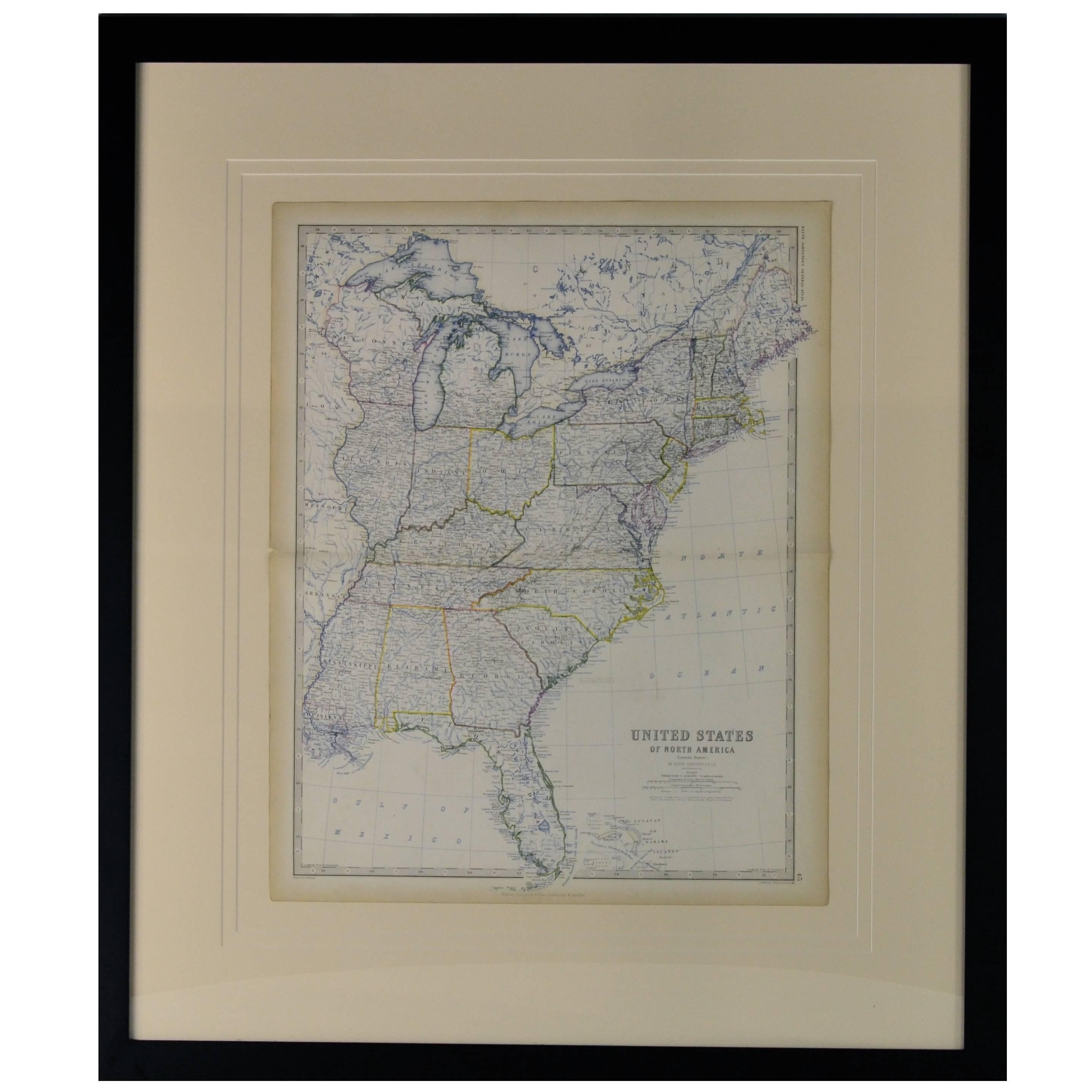 Map of the Original 13 Colonies For Sale