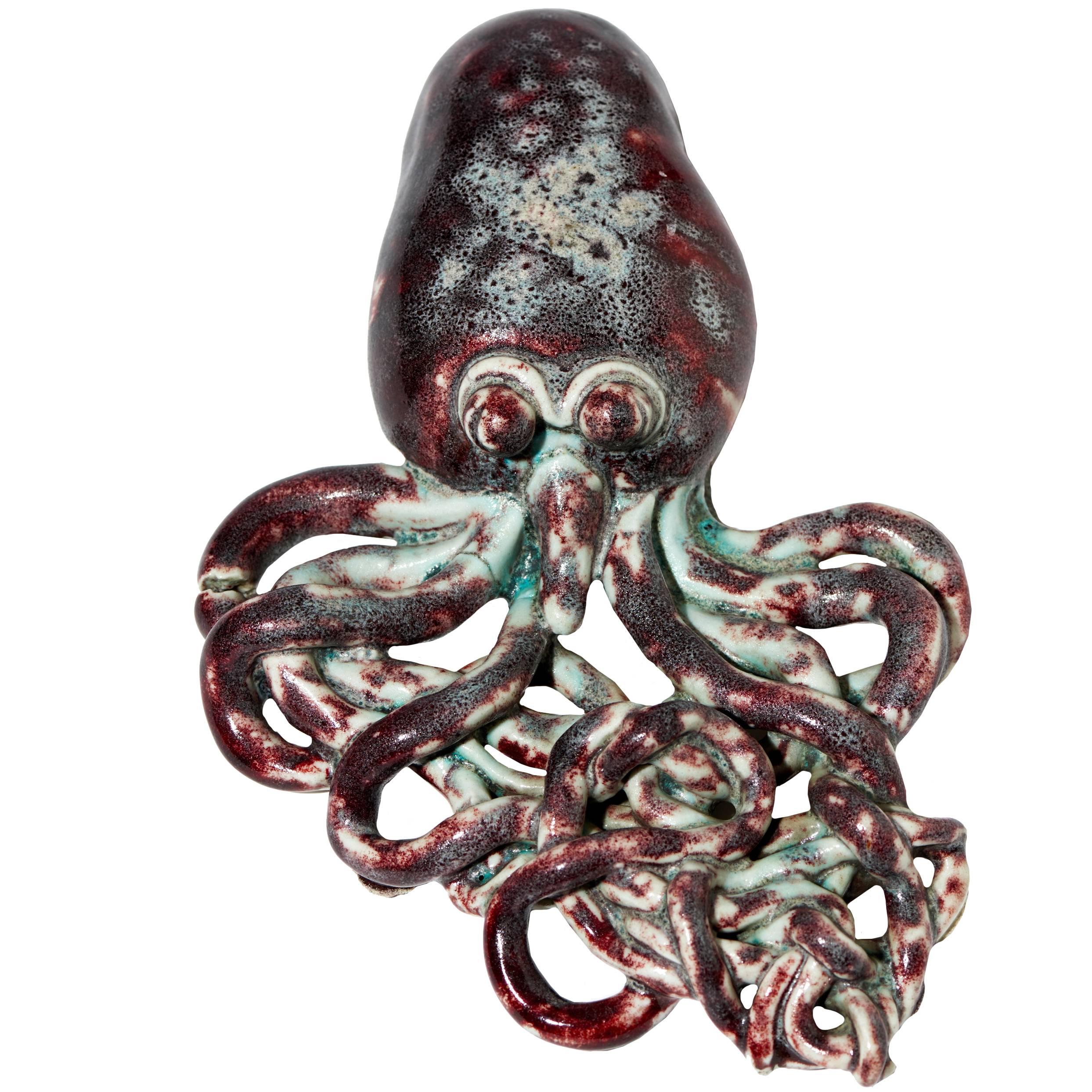 Art Nouveau "Octopus Sculpture" by Ernest Chaplet For Sale
