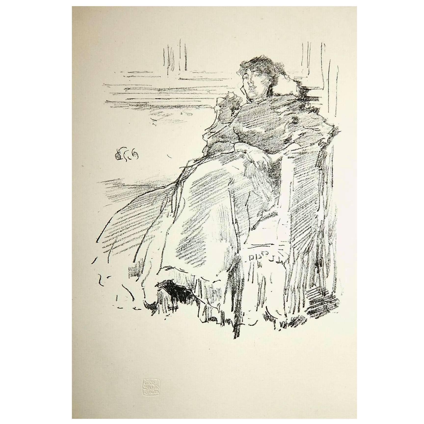 James Abbott McNeill Whistler Original Lithograph, 1894, "La Robe Rouge"