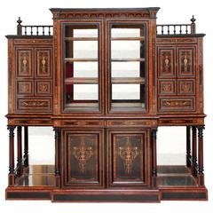 Stunning 19th Century Aesthetic Movement Yew Display Cabinet