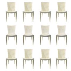 12 Karl Springer JMF Dining Chairs in Goatskin