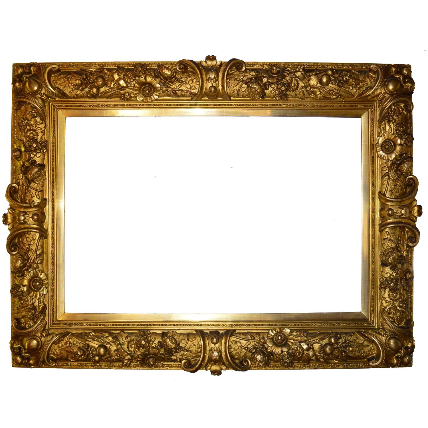 Large BaroqueStyle Painting or Mirror Frame For Sale at 1stdibs