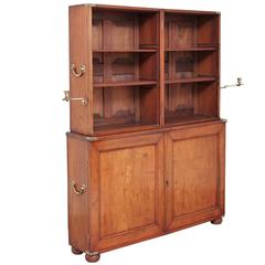 Rare 19th Century Military Campaign Teak Bookcase