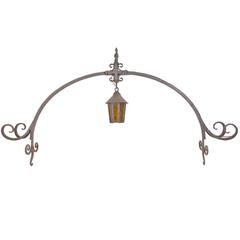 Hand-Wrought Iron Accolade with Lantern, circa 1915
